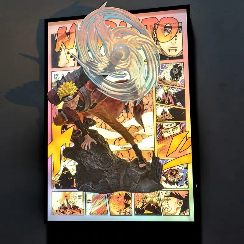 

3D Узумаки Наруто рисунок светодиодная живопись плакат настольный окружающий свет для детской комнаты подвесная картина декоративная картина