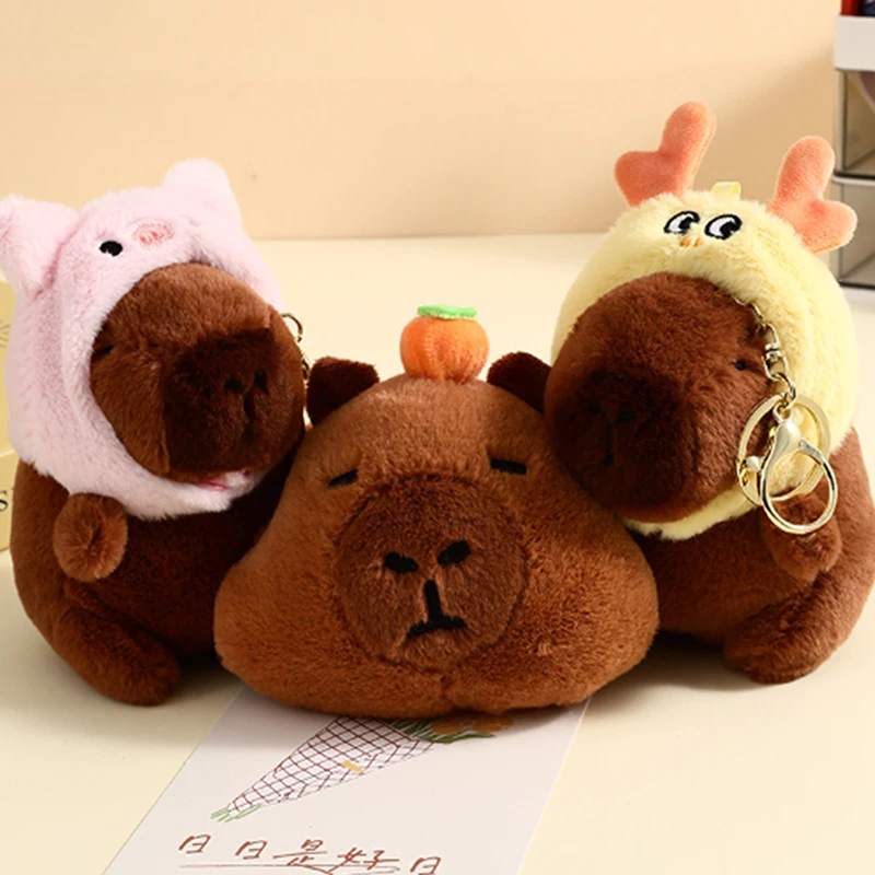 กระเป๋าเป้สะพายหลัง capybara 1ชิ้นจี้ตุ๊กตาอุปกรณ์เสริมพวงกุญแจจี้ของขวัญสำหรับเด็ก