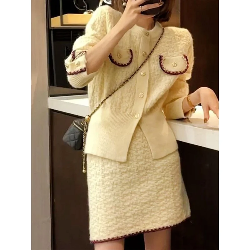 Elegant Lady Suit Skirt 2024 Spring And Autumn New Knitwear Fashionable Year Wholesale