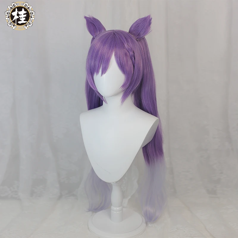 IN STOCK UWOWO Game Genshin Impact Keqing Cosplay Wig Driving Thunder Yuheng of the Liyue Qixing 80cm Purple Gray Gradient Hair