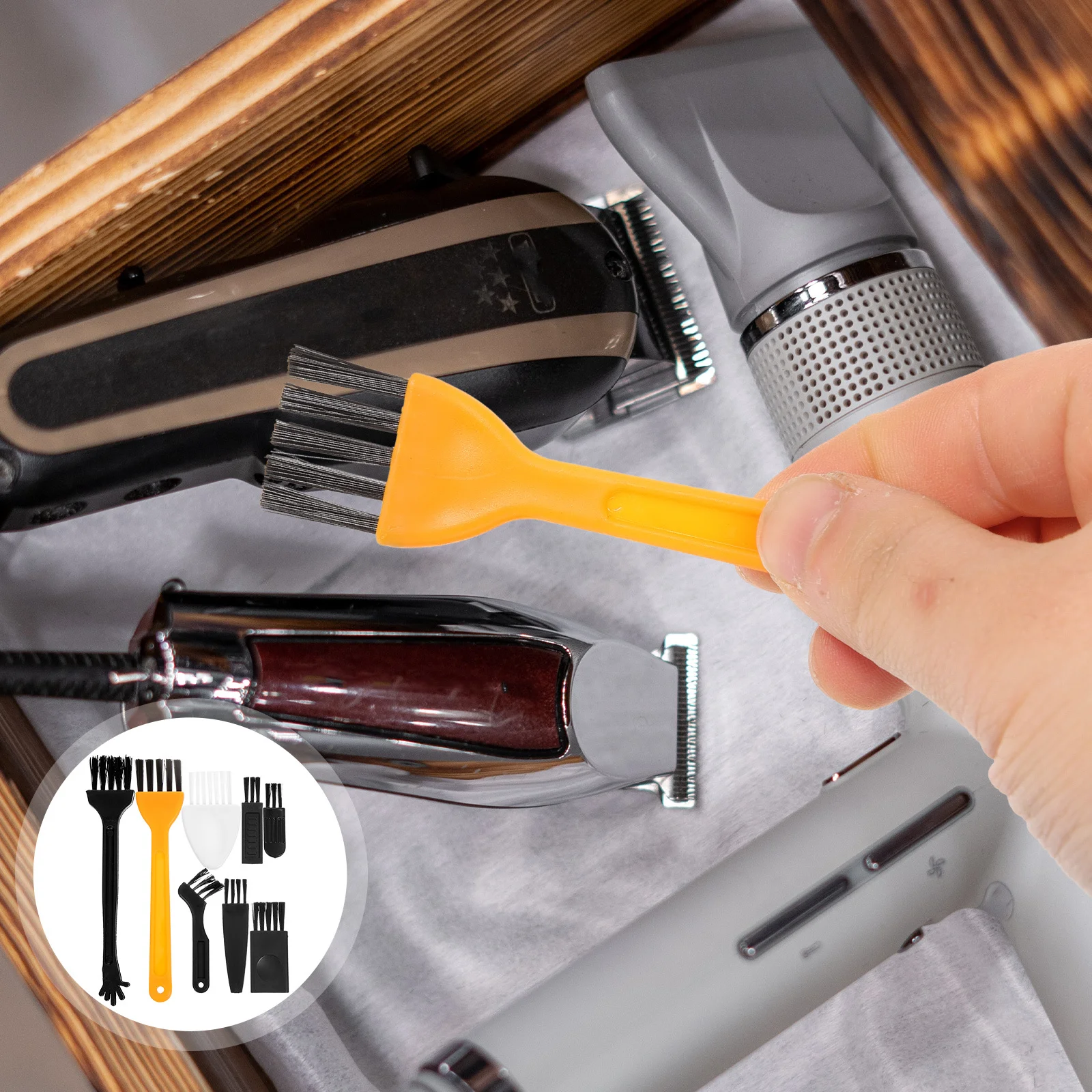 

48pcs Cleaning Brush for Keyboard Razor Shaver Car Dashboard Coffee Grinder Static Dust Removal Mini Brushes Nylon Hair