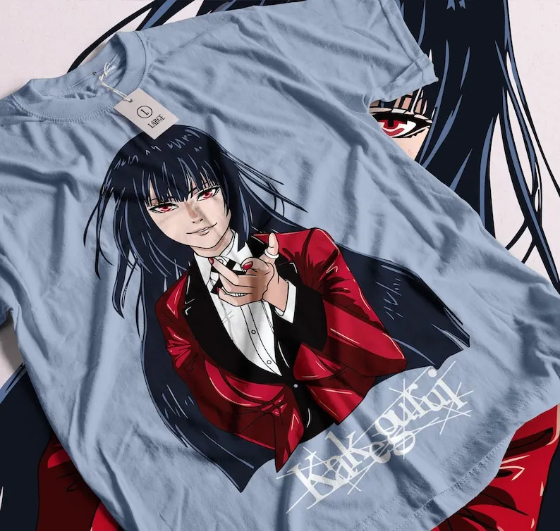 Anime    Kakegurui Yumeko T-shirt Unisex, Manga Lover Graphic Tee, Manga JapaneShirt Shirt