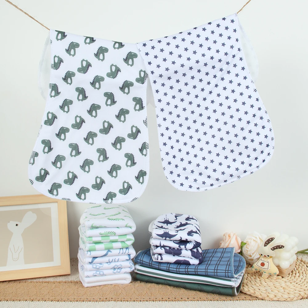 

Burp Cloths Baby Boys - 12-Pack Super Absorbent Burping Cloths for Babies, Soft & Plush Newborn Spit Up Rags, Curved Design