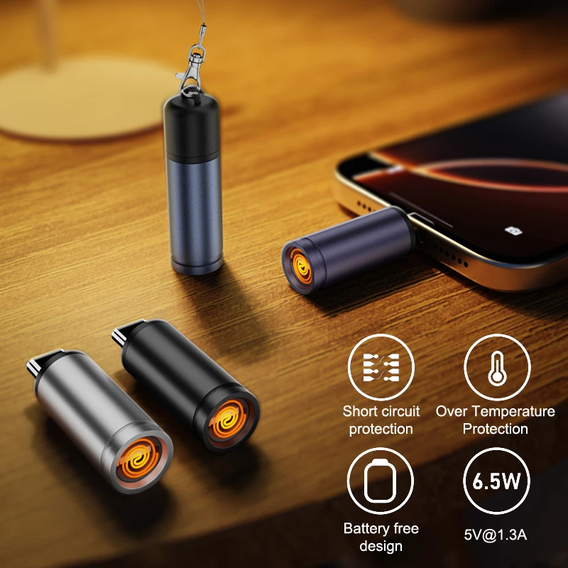 Type C Mini Lighter, No Battery or Flame Needed, Blow-to-Ignite, Auto Shut-Off, Compact Design for Air Travel & Outdoor Use.