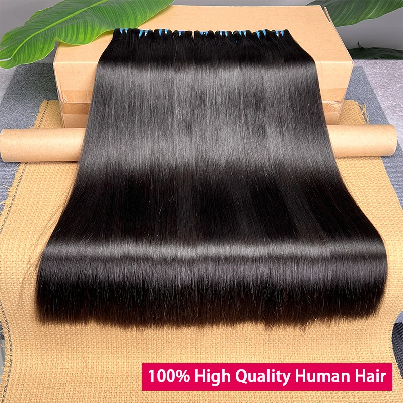 100% Unprocessed Raw Straight Vietnamese Hair Bundles Super Double Drawn Human Hair Extensions Natural Color Can bleach #613