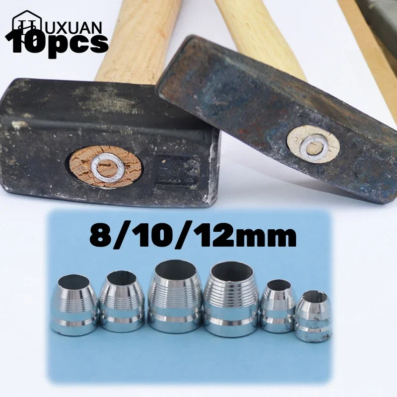 

10pcs 8/10/12mm Safety Round Handle Wedges Steel Hammer Handle Splitting Wedge For Axe Claw Hammer Steel Carpentry Maintenance