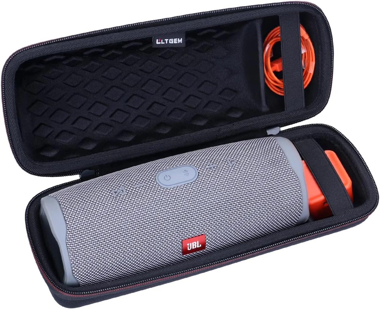 LTGEM Estuche rígido para altavoz JBL Charge 4 / JBL Charge 5, bolsa de transporte protectora para viajes, color negro