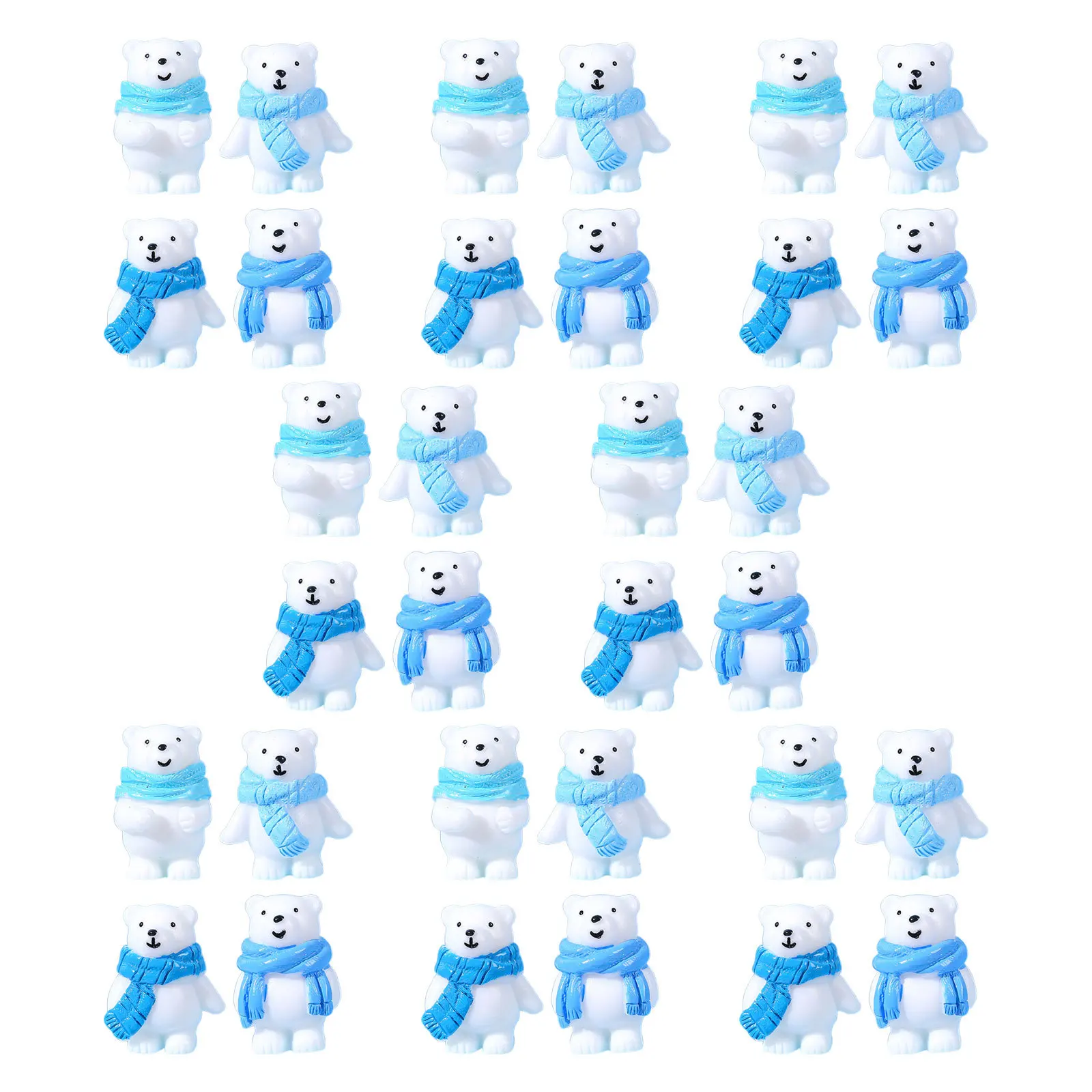 32개 미니 북극곰 피규어 레진 북극 동물 조각 데스크탑 대시보드 인형집 장식 소형 동물 피규어