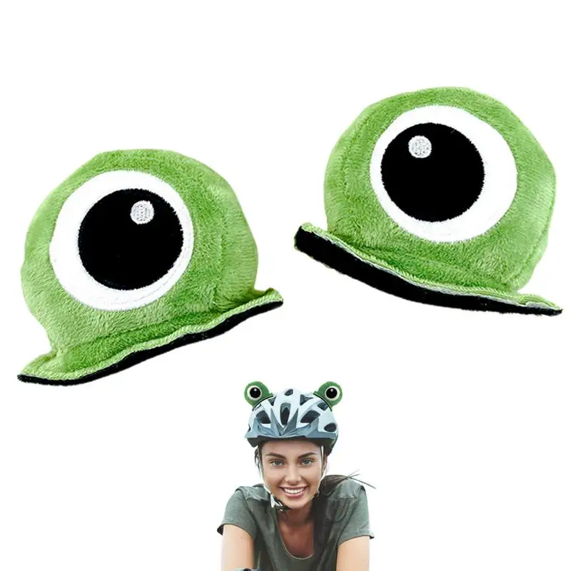 

Hat Decoration For Motorcycle Cute Plush Frog Eyes Ear Sticker Hat Decoration Adhesive Cartoon Ears Attachments Motorcycle