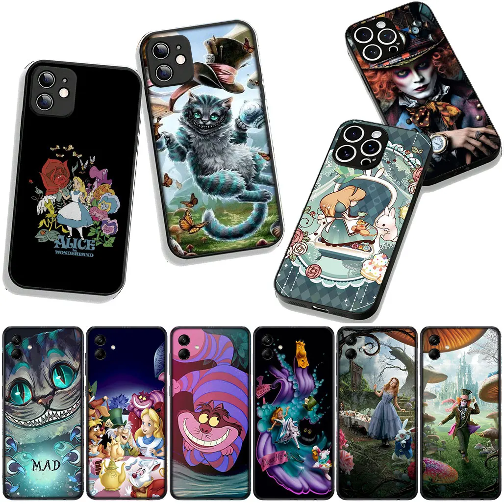 Чехол для телефона «Алиса в стране чудес» для Samsung Galaxy A36 A17 A26 A07 A35 A54 S8 S9 S20 S21 FE S10 Plus A53 A13 A33 A34 Soft Cover