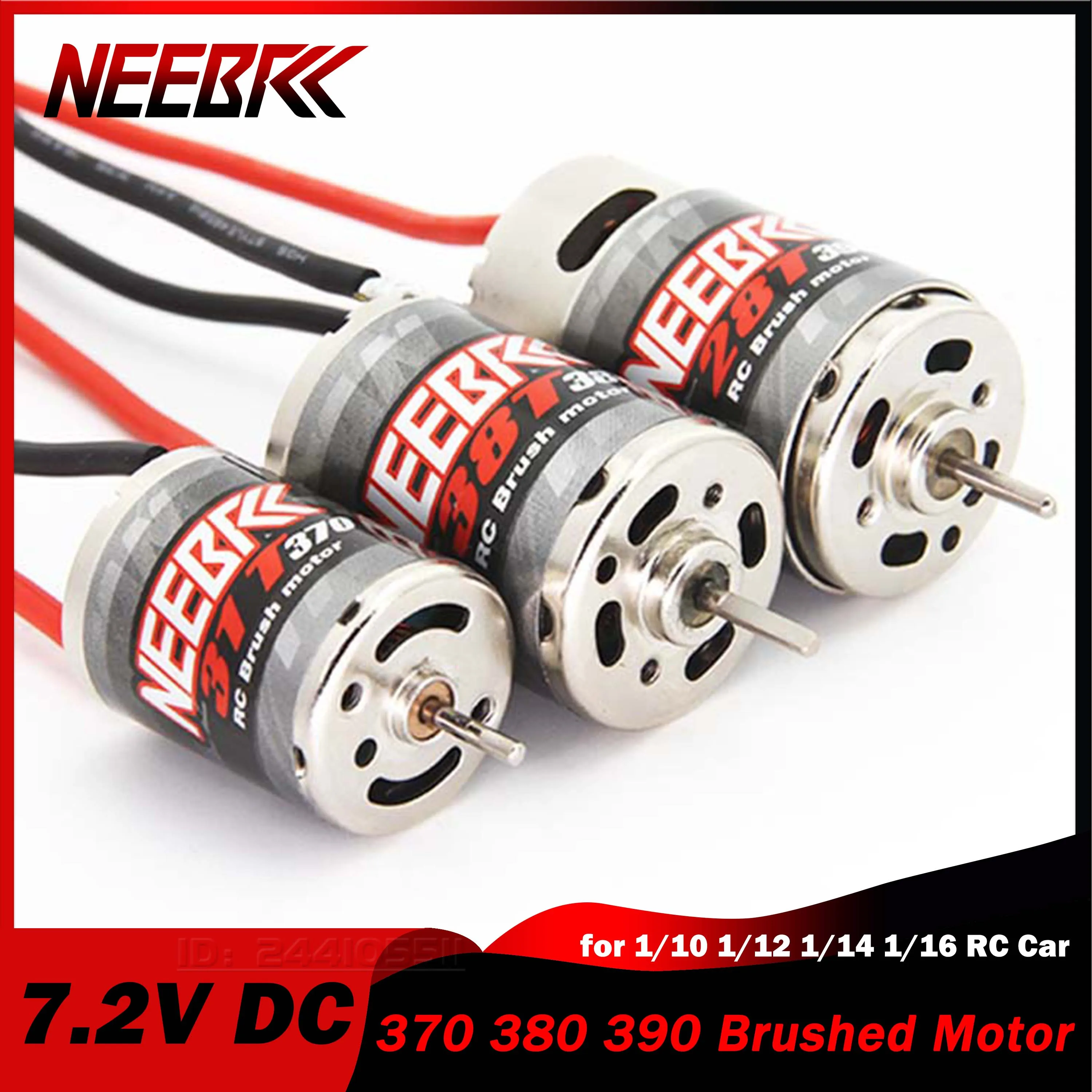 

NEEBRC 370 380 390 RC Crawler Brushed Motor 7.2V DC for 1/10 1/12 1/14 1/16 1/24 Car AXIAL SCX24 B17 TAM54393 TRX 7075 HSP RGT