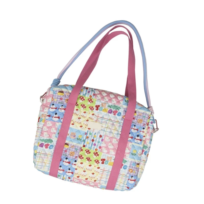 Quilted Cotton Baby Diaper Bag Colorful Pattern Handbag Maternity Travel Storage Easy Carry for Baby Items & Toiletry