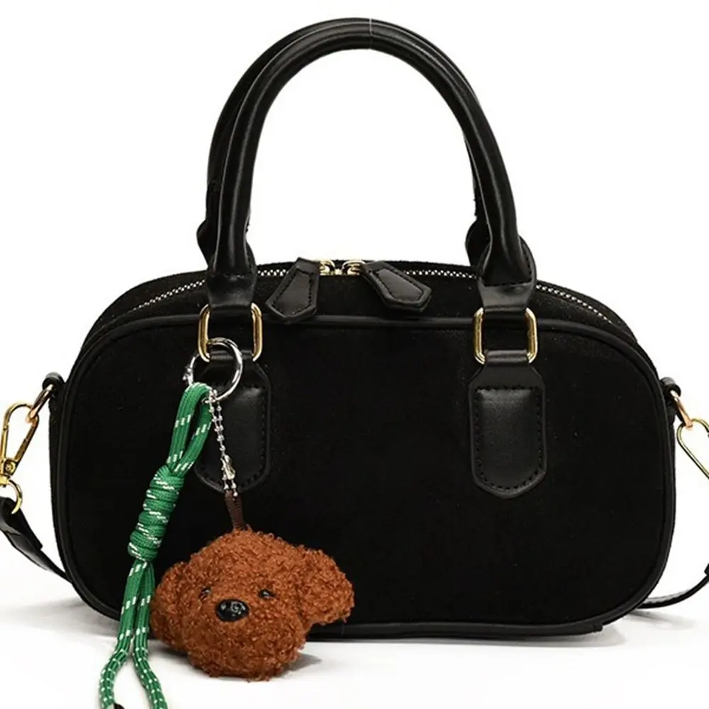 

Elegant PU Leather PU Bowling Bag Handbag Korean Style Small Square Bag Solid Color Large Capacity Shoulder Bag Streetwear