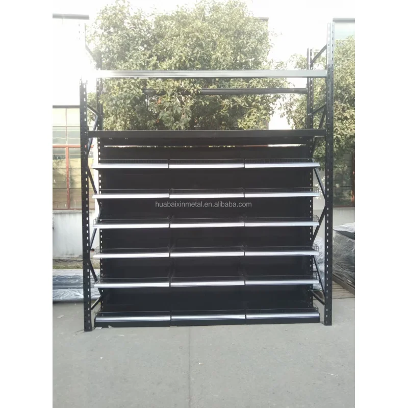 倉庫風スーパーマーケット陳列棚、割引商品陳列、高品質倉庫用品