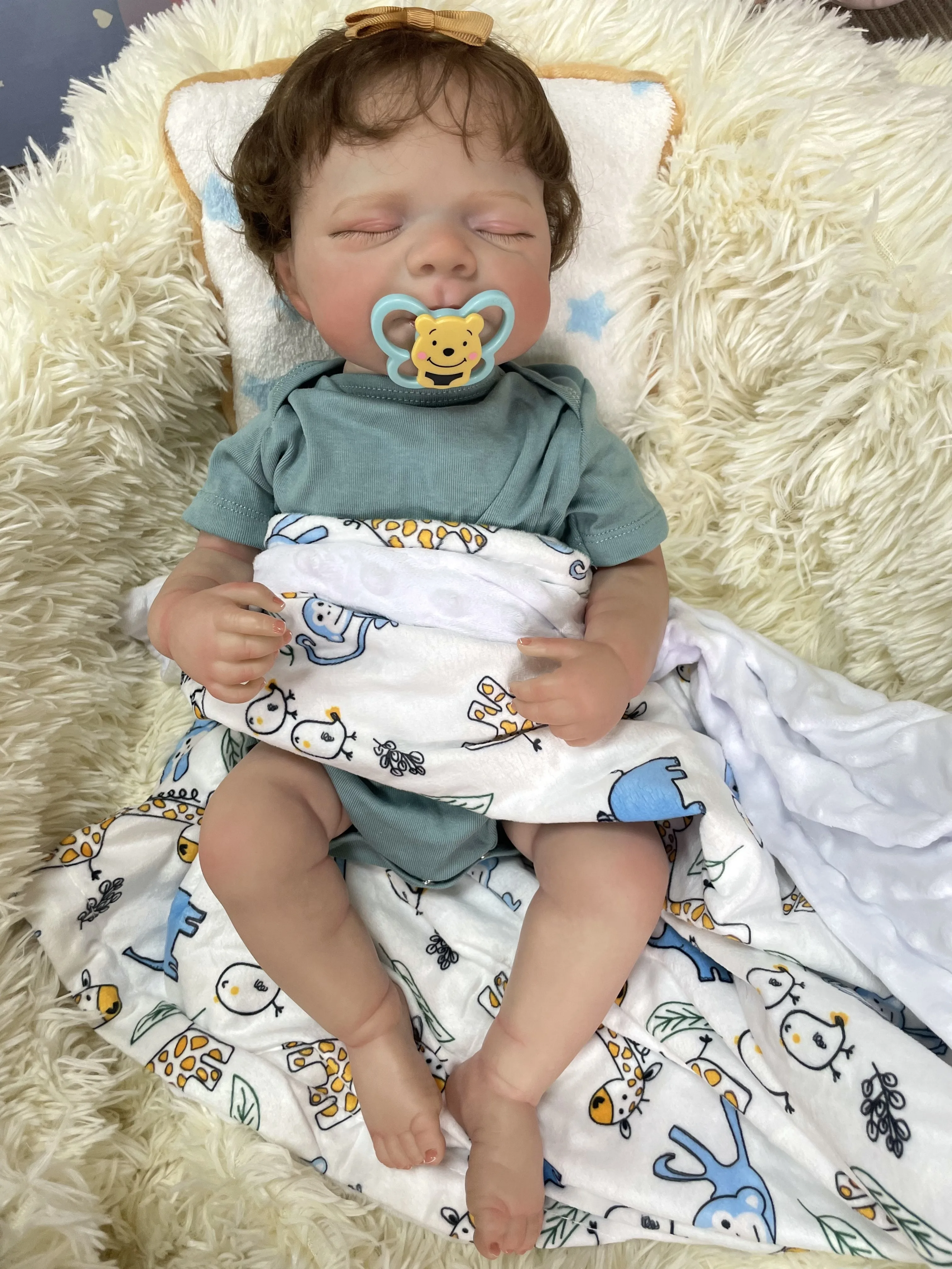 Cokela 50CM Pełne ciało Miękki silikonowy winyl Reborn Maddie Doll Ręcznie szczegółowe malowanie z widocznymi żyłami Realistyczny odcień skóry 3D