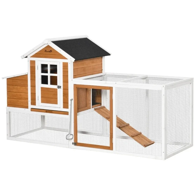 Weatherproof Outdoor Chicken Coop with Nesting Box, Hen House with Removable Bottom for Easy Cleaning, Weatherproof Poultry Cag
