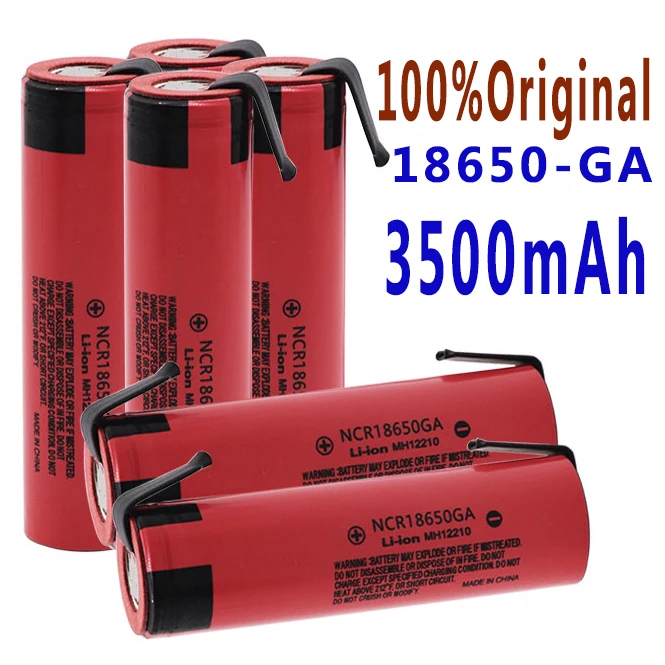 New.NCR18650GA 20A Discharge 3.7V 3500mAh 18650 Battery Rechargeable Battery for Toy Flashlight Flat-top Lithium Battery+Nickel