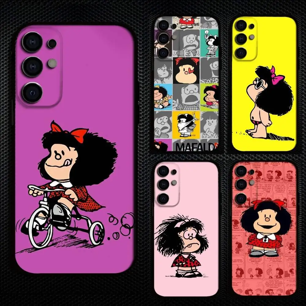 

M-Mafalda Cartoon Phone Case For Samsung S25,S24,S21,S22,S23,S30,Ultra,S20,Plus,Fe,Lite,Note,10,9,5G Black Cover