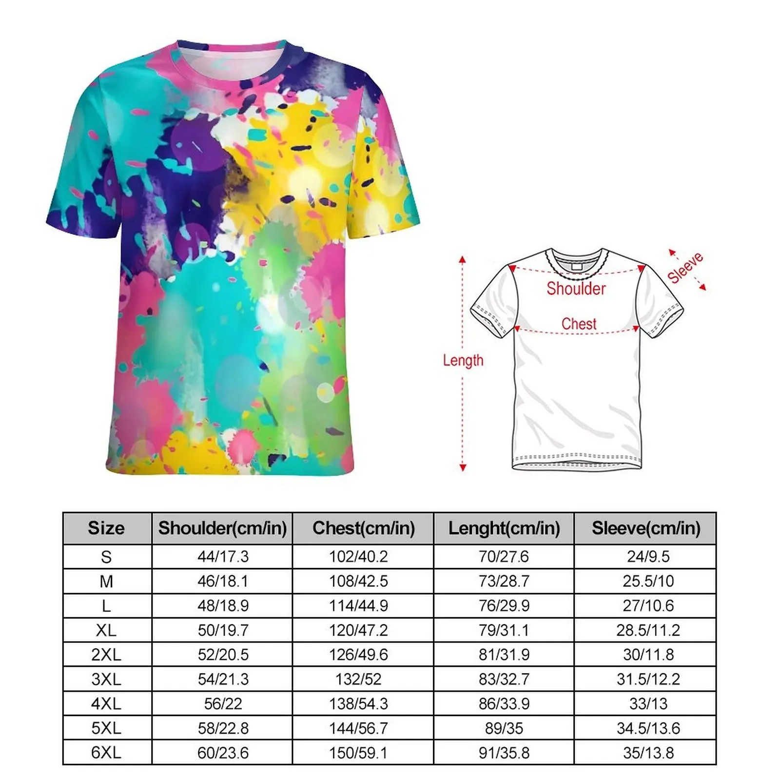 Colourful Contrast Color T-Shirt  Retro T-Shirts Couple Casual Tshirt Summer Short Sleeves Custom Clothes Big Size