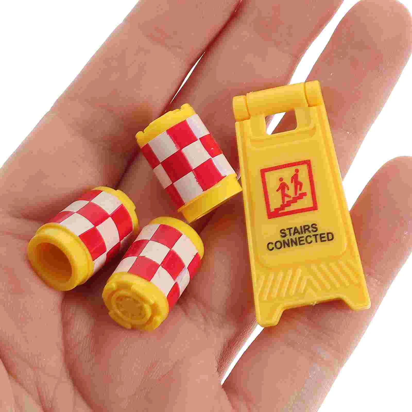 16 Pcs Road Sign Barricade Kids Traffic Signs Toys Roadblock Educational Abs Child for Boys