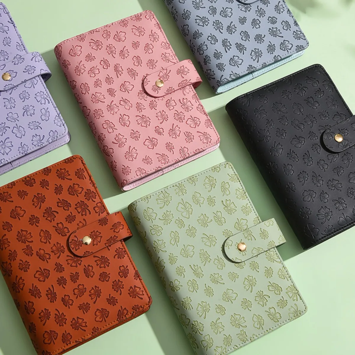 A6 PU-Leder-Ordner, preisgünstiges Notizbuch mit 6 Ringen, stilvolles Design, persönlicher Notizbuch-Ordner, kann zur Aufbewahrung von Bargeld und Budgets verwendet werden – Detail 6