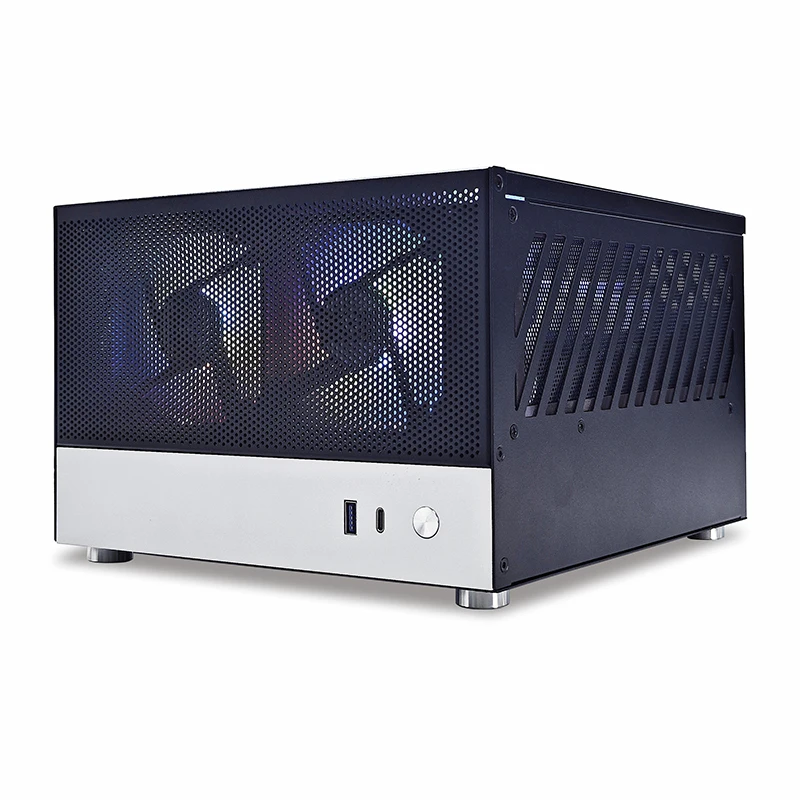 METALFISH T20 Mini ITX boîtier blanc 9L Support de châssis PC Compact Flex PSU/240mm GPU/100mm refroidisseur/refroidisseur de liquide 180