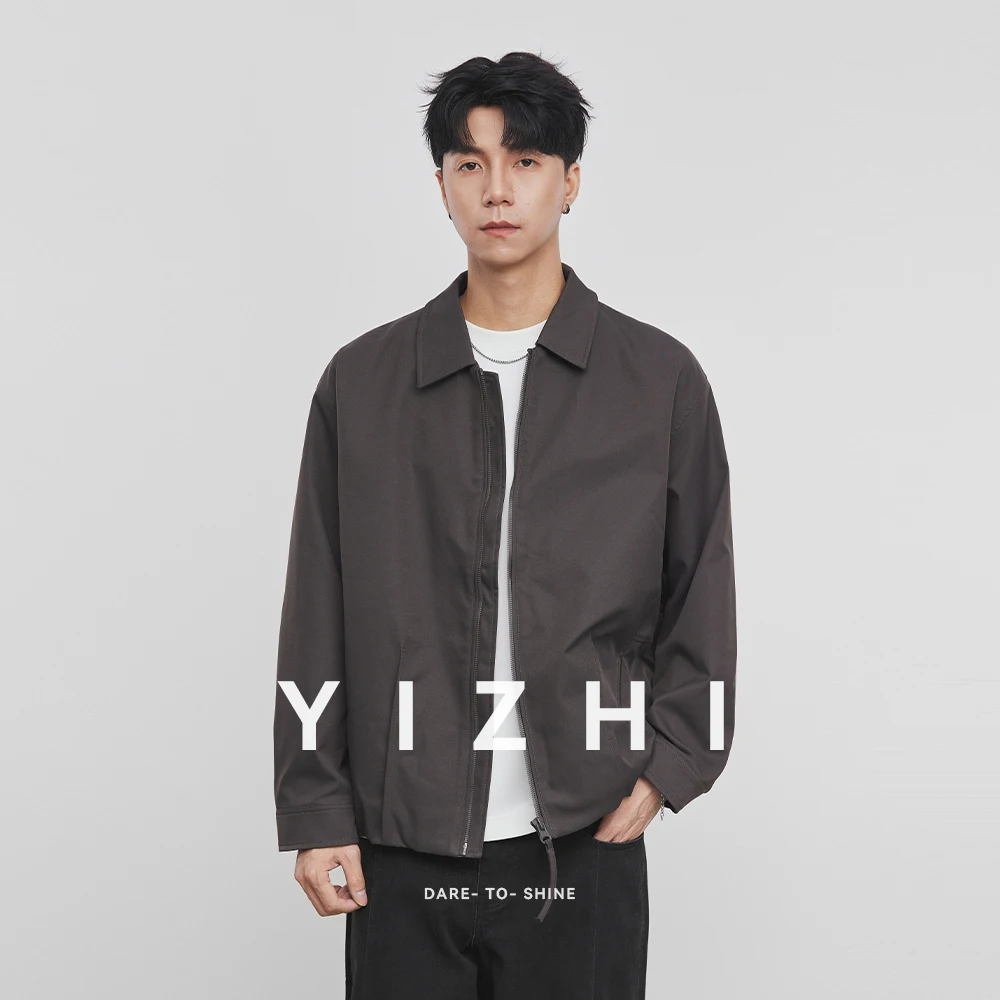 Autumn Simple Retro Lapel Jacket Men's Casual Versatile Loose Fit Basic Style Outerwear Top Casual Loose Fashion Men Clothing