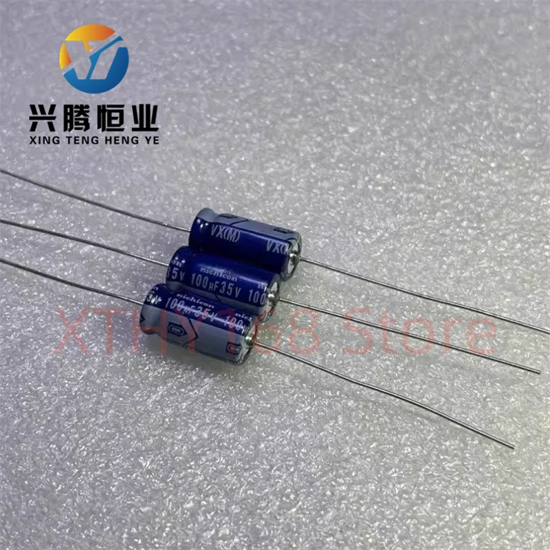 10PCS imported Nikon filter capacitor horizontal axial polarized electrolytic capacitor 35v 100uf 8X16mm