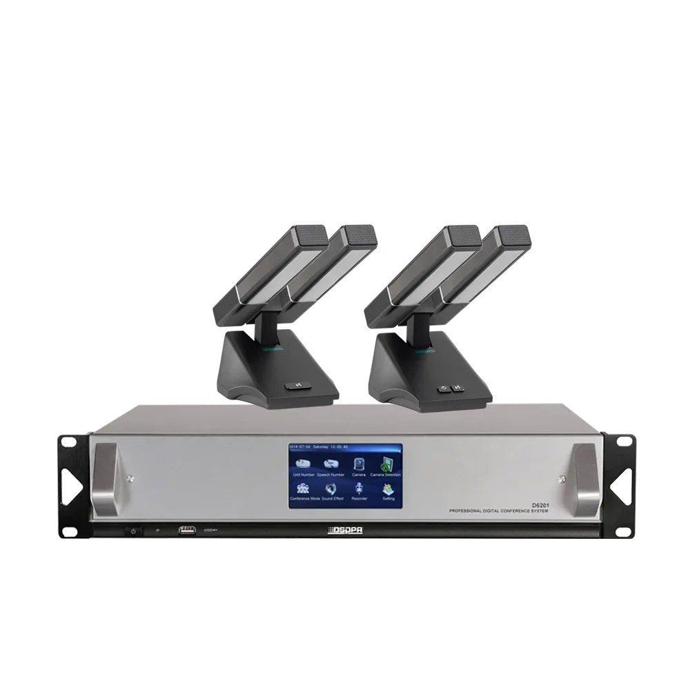 

Dual Rods LCD display touch screen Desktop mic conference microphone system