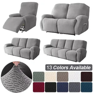 Housse de canapé inclinable, fauteuil paresseux, housse de coussin unie, housse de canapé, 1/2/3/4 sièges, divan imperméable à texture de feuilles, siège, 8 meilleures housses de coussins de sofa en vente - No 5