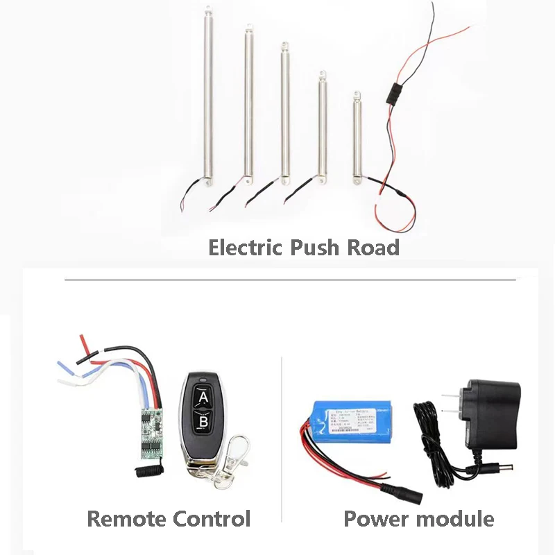 6-7.4V 10MM-120MM  Mini Electric Push Rod With Limit Protection +Sequential Control Module+Remote Control+Power Module