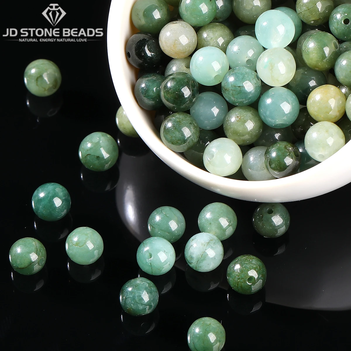 

10 шт./лот натуральный камень смешанный масляно-зеленый изумрудный нефрит бусины круглые свободные разделители драгоценный камень для изготовления ювелирных изделий Diy ожерелье браслет