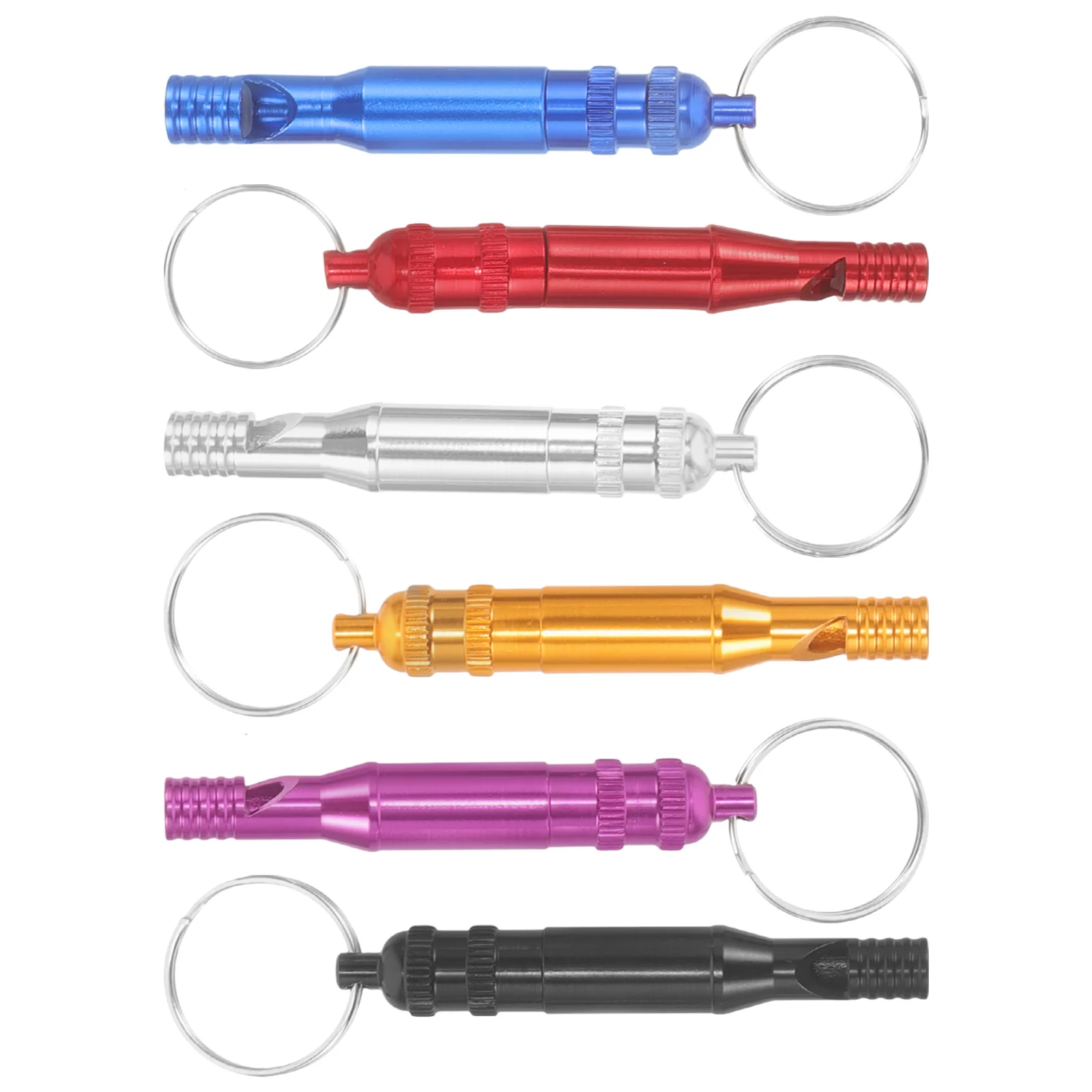 6 Pcs Whistle Emergency Portable Referee Metal Hanging Decor for Hiking Aluminum Alloy Travel