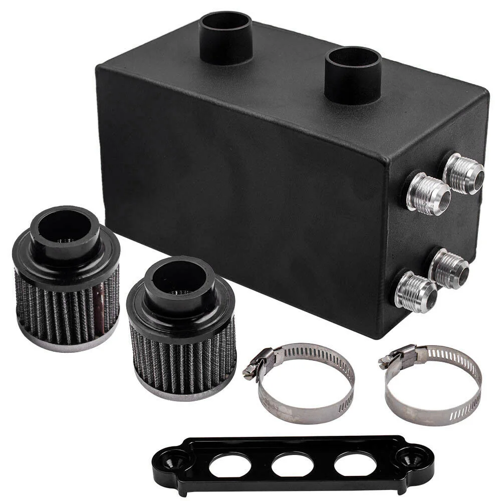 

Car Racing Oil Catch Can Breather Tank For Honda Civic Integra EK EG DC With AN10 Fittings Black