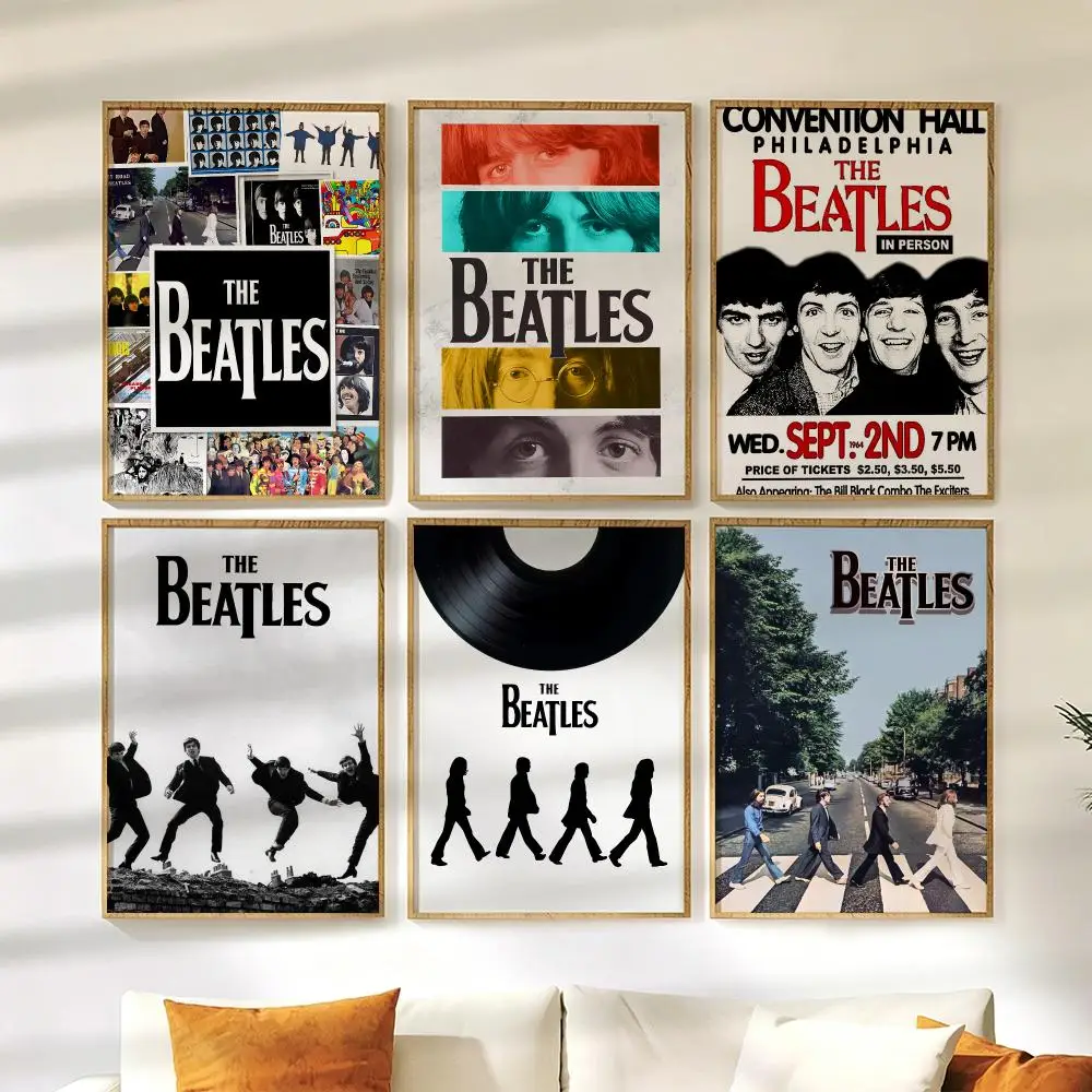 Band The B-Beatles Poster Wall Stickers HD Painting Self Adhesive Art Decals for Bedroom Living Room Home Decor