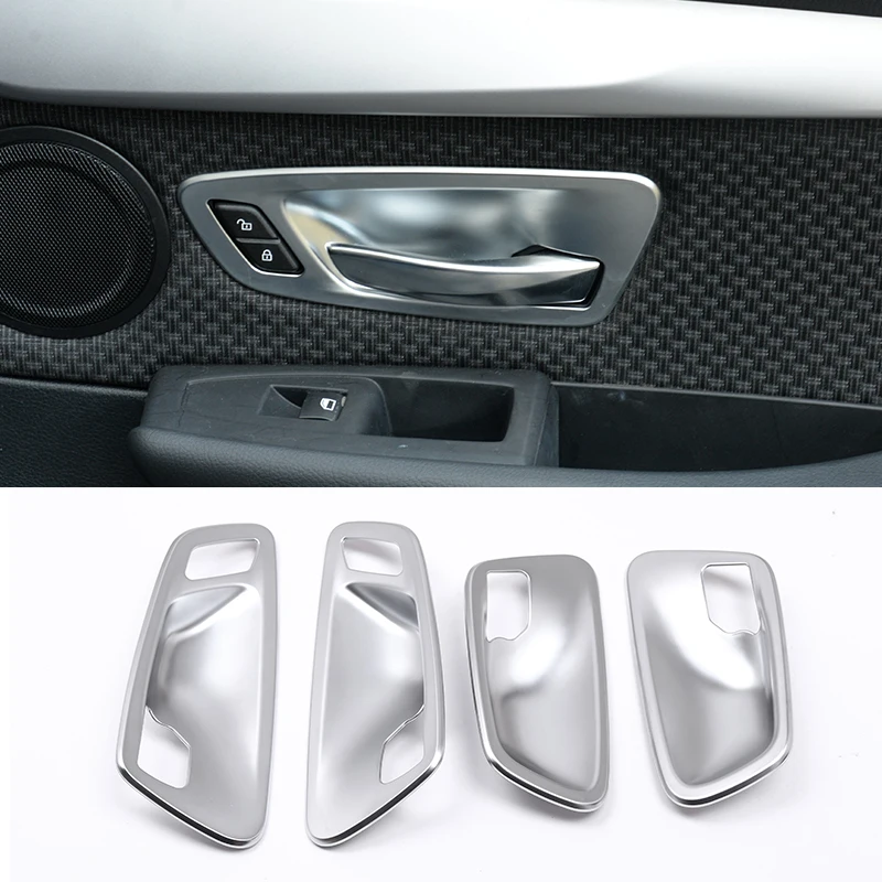 Car Inner Door Bowl Decoration Cover Protect Trim Sticker ABS Carbon Fiber For BMW 2 Series F45 F46 2014-2018 Interior Accessory