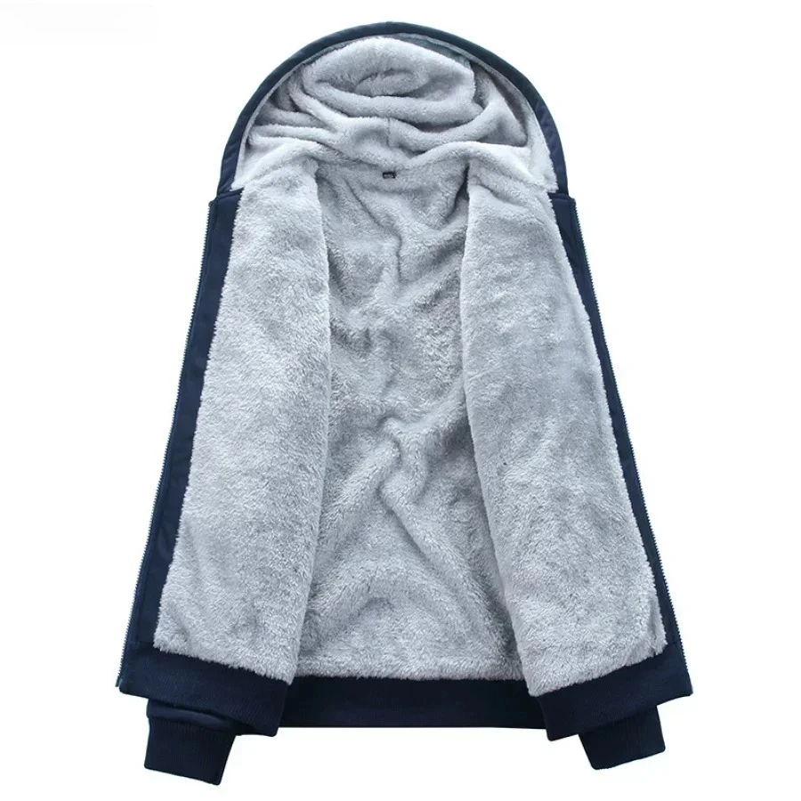 New Big Size Tracksuit Sets Men's Thicker Warm Hooded Jacket and Pants Two Pieces Male Fleece Sweatshirts Casual Sport Suit