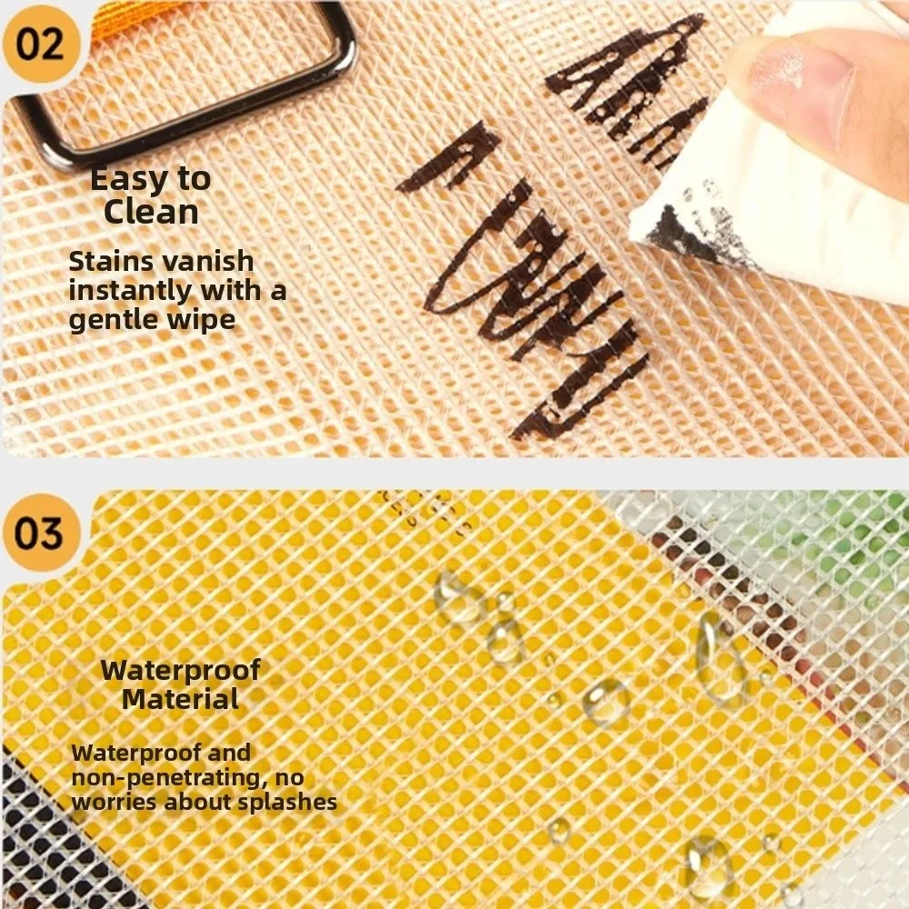 with Zipper and Handle Project Bag Large Capacity Mesh PVC Mesh Art Bag Waterproof Thickened Storage Bag Office Supplies