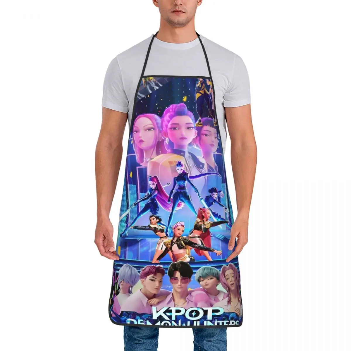 

Kpop Demon Hunter фартук для приготовления пищи, маникюра, кухонные аксессуары, модные фартуки для барбекю без кармана