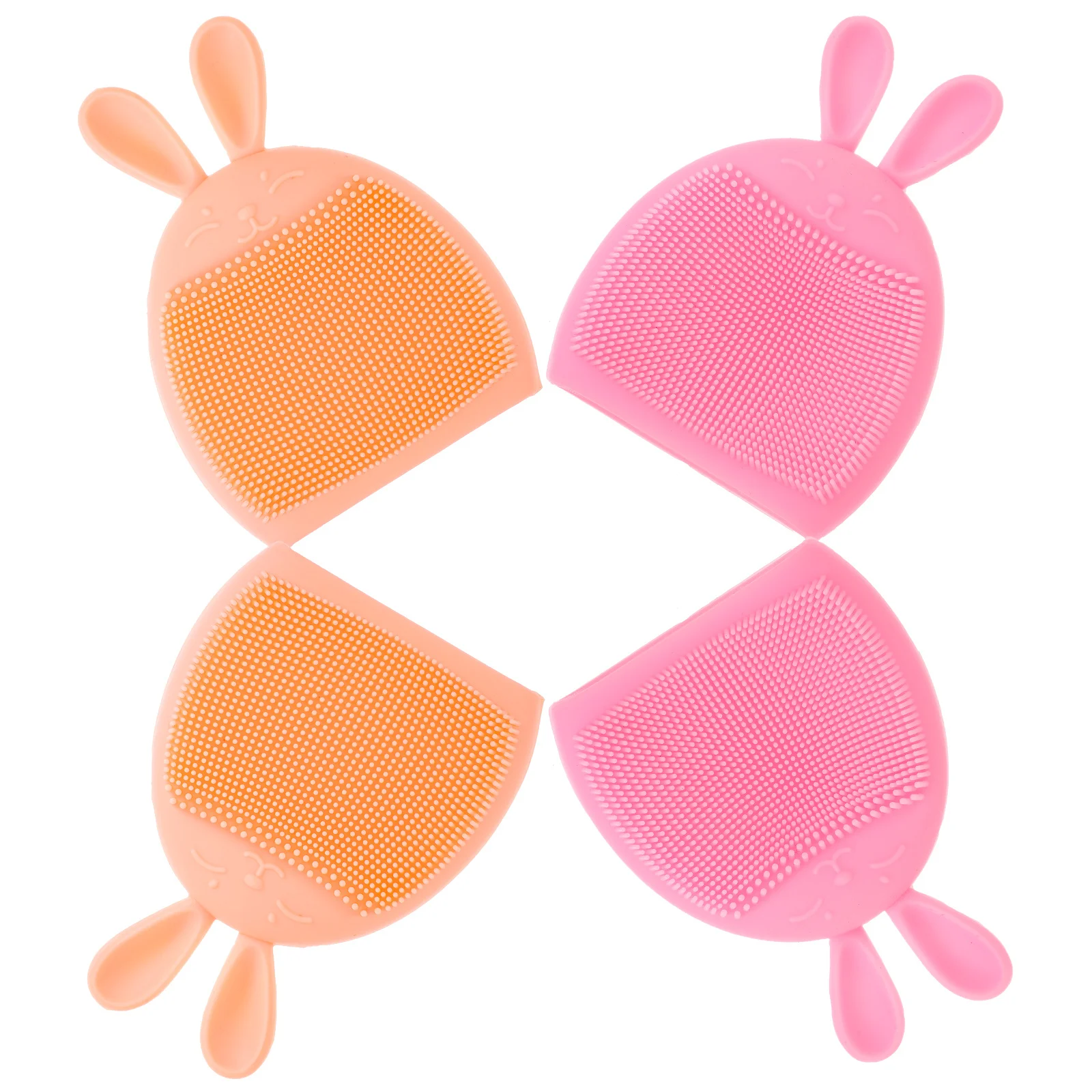 

4Pcs Rabbit Silicone Face Scrubber Brush Small Portable Facial Cleansing Brush Gentle Exfoliating Face Massager