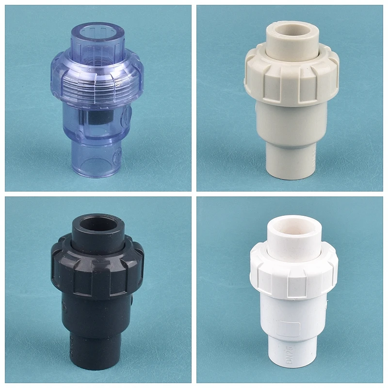 20~50mm UPVC Hemisphere Check Valve Aquarium Fish Tank Water Delivery One Way Check Valve Garden Irrigation Water Pipe Adapter