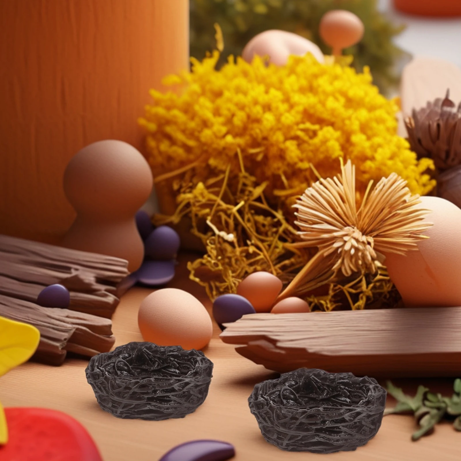 

Bird's Nest Ornaments Artificial Eggs Cute with Cage Decorations Nests for Crafts Easter Birds Decorating