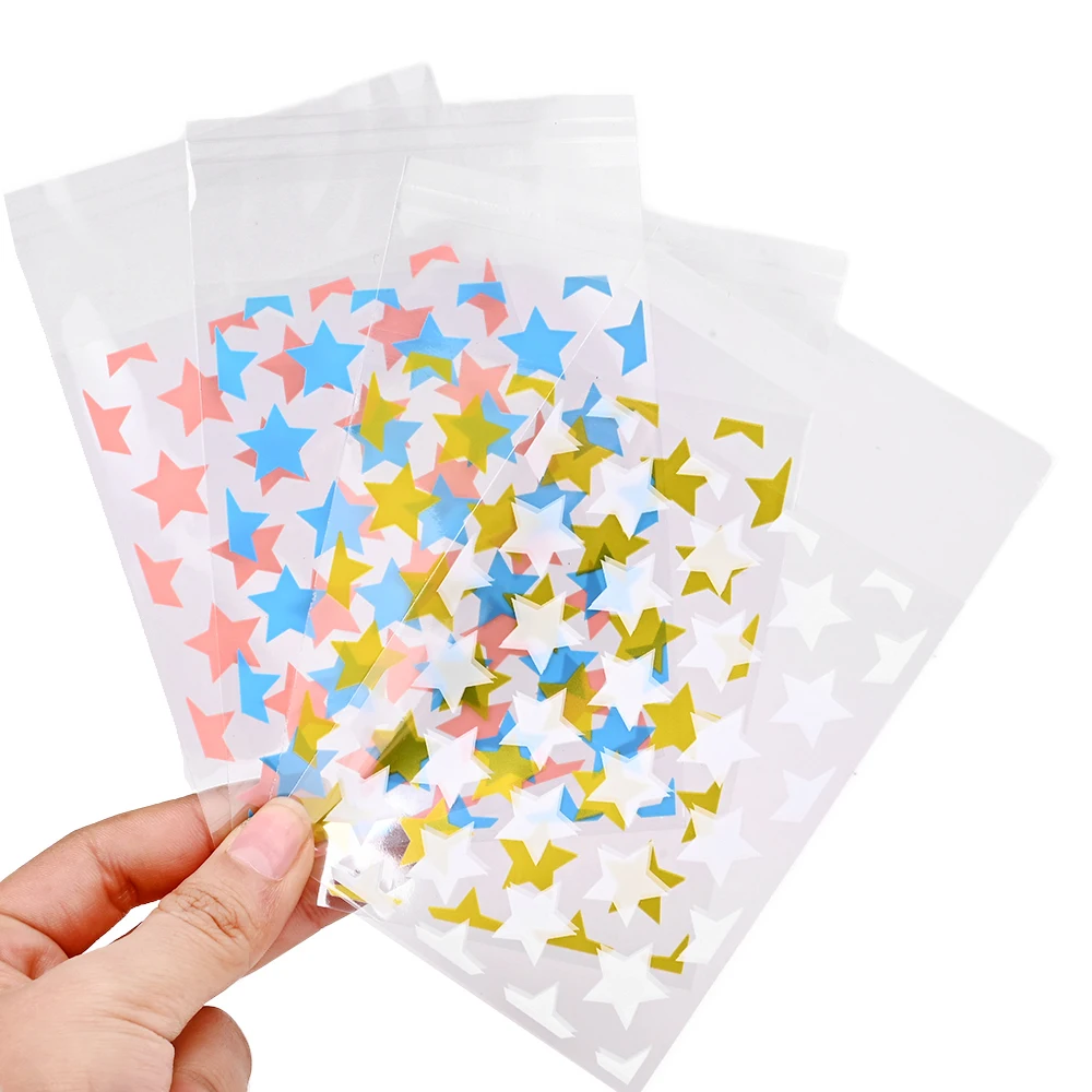 50 Stück OPP-Stern-Druck-Verpackungsbeutel Selbstklebende Beutel Schmuck-Handwerks-Verpackungsbeutel Transparente Verpackungs-Ziplock-Beutel – Detail 1