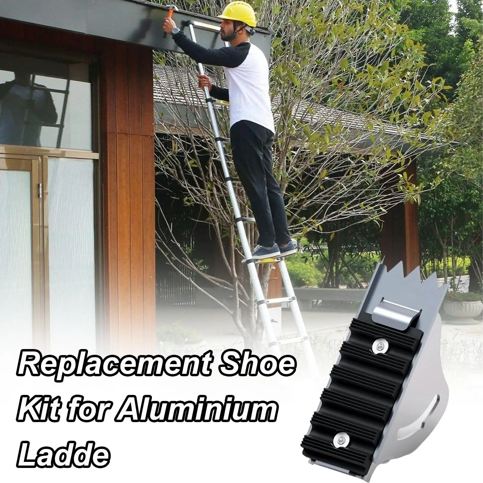 Ladder Feet Aluminum Anti-Skid Repair Tool Extension Ladder Replacement For Attic Roof Stairs Workbench Drill Picking Work Home
