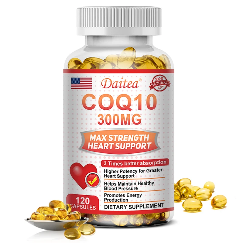 

Coenzyme Q10 High Absorption Capsules Support Heart Health, Energy Production, Antioxidants, Reduce Fatigue