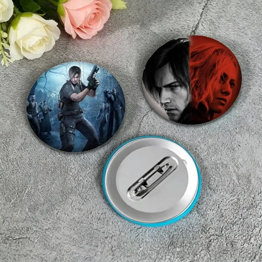 R-Resident E-Evil Leon Z-Zombie Horror  25mm 32mm 44mm 58mm 75mm Brooches Badges Pins for Accessories Gift