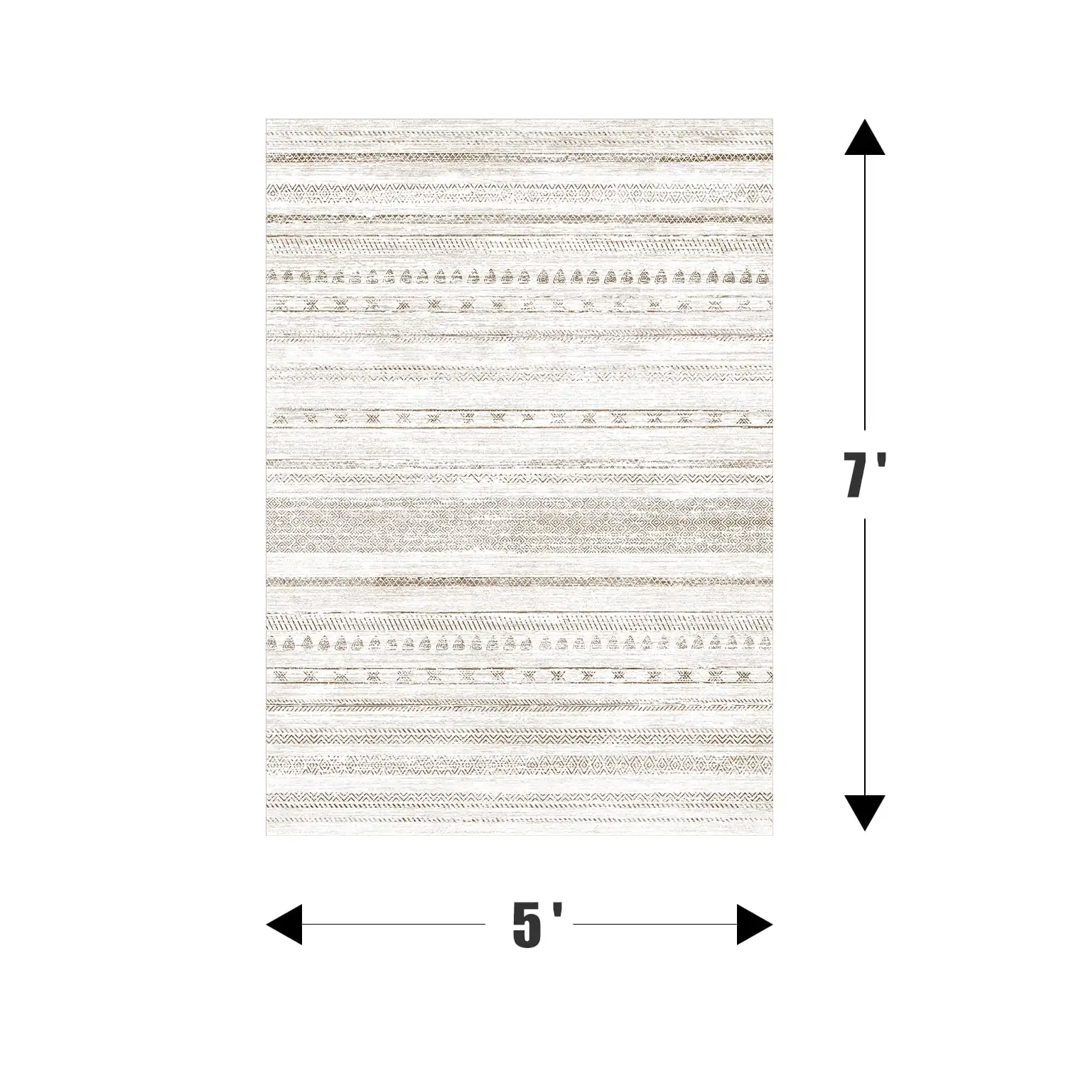 5'x7' Area Rugs for Living Room Washable Rugs Boho Moroccan Area Rug Soft Neutral Geometric Bohemian Carpet