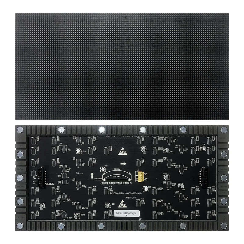 P3.076 Flexible LED Display Module 320x160mm 104x52 Resolution SMD  for Indoor Soft LED Video Wall