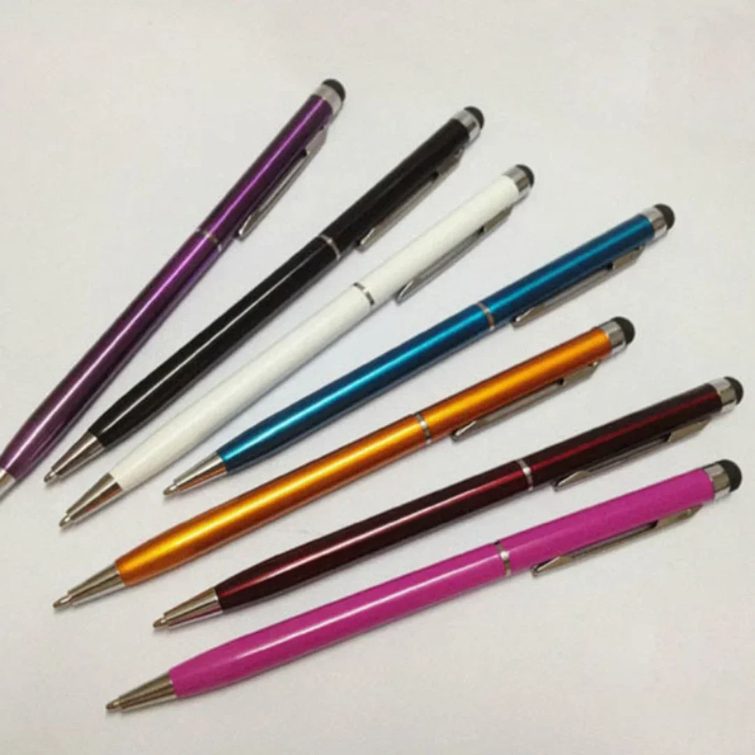 Multi-Color Universal 2 in 1 Capacitive Stylus Touch Screen Pens Ballpoint Pen for Mobile Phone PC Tablet