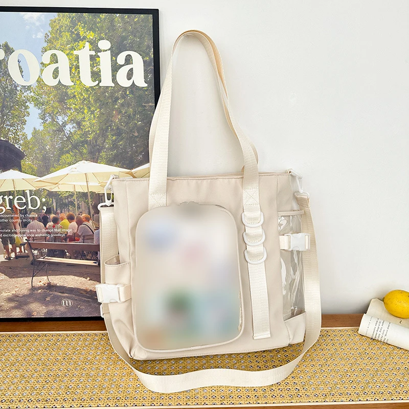 

Lolita Cute Japanese High School Girls JK Bag Transparent Itabag Women New 2024 Book Shoulder Bag Large Capacity Tote Handbags